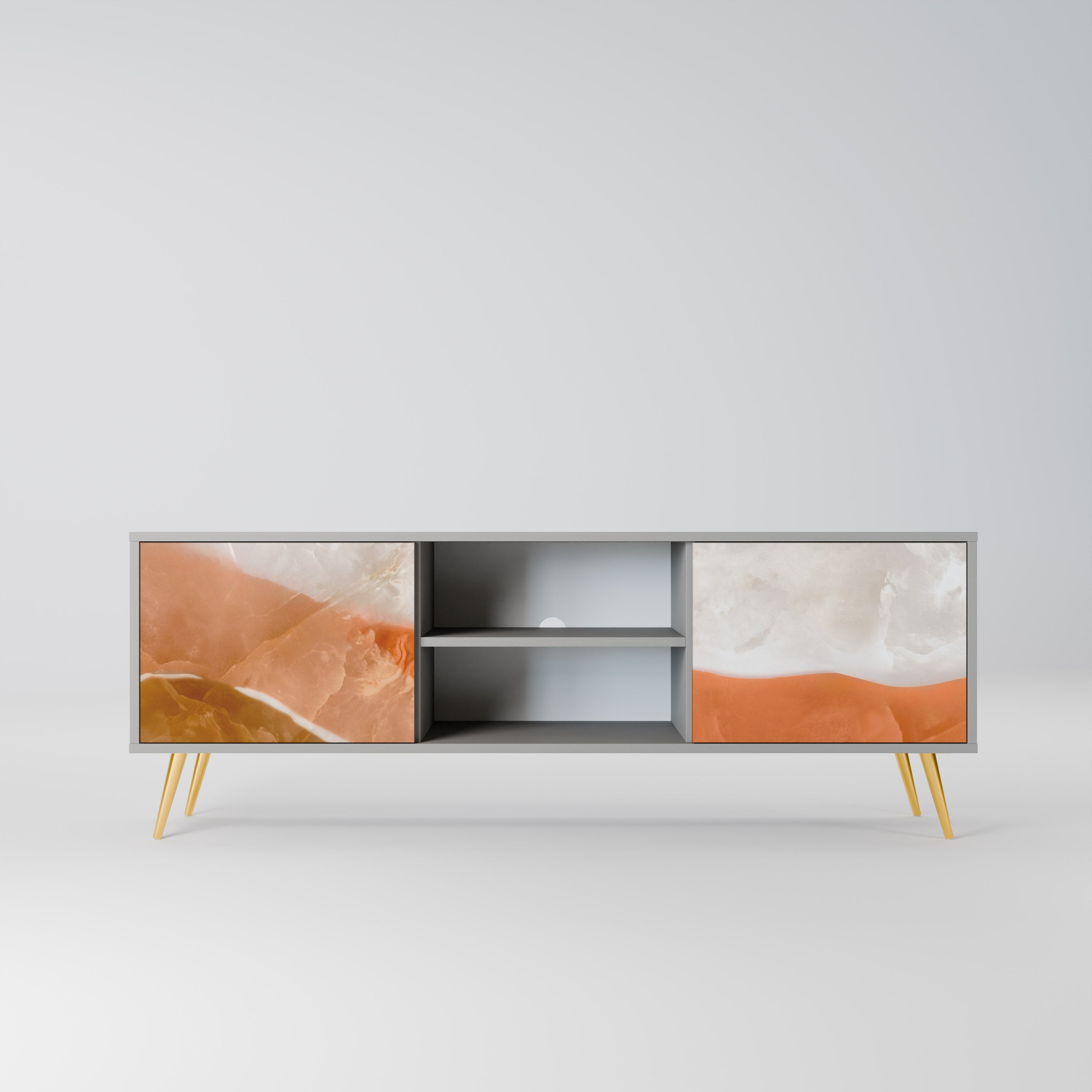 SANDHILLS SPLENDOUR Móvel de TV com 2 Portas em Acabamento Cinzento