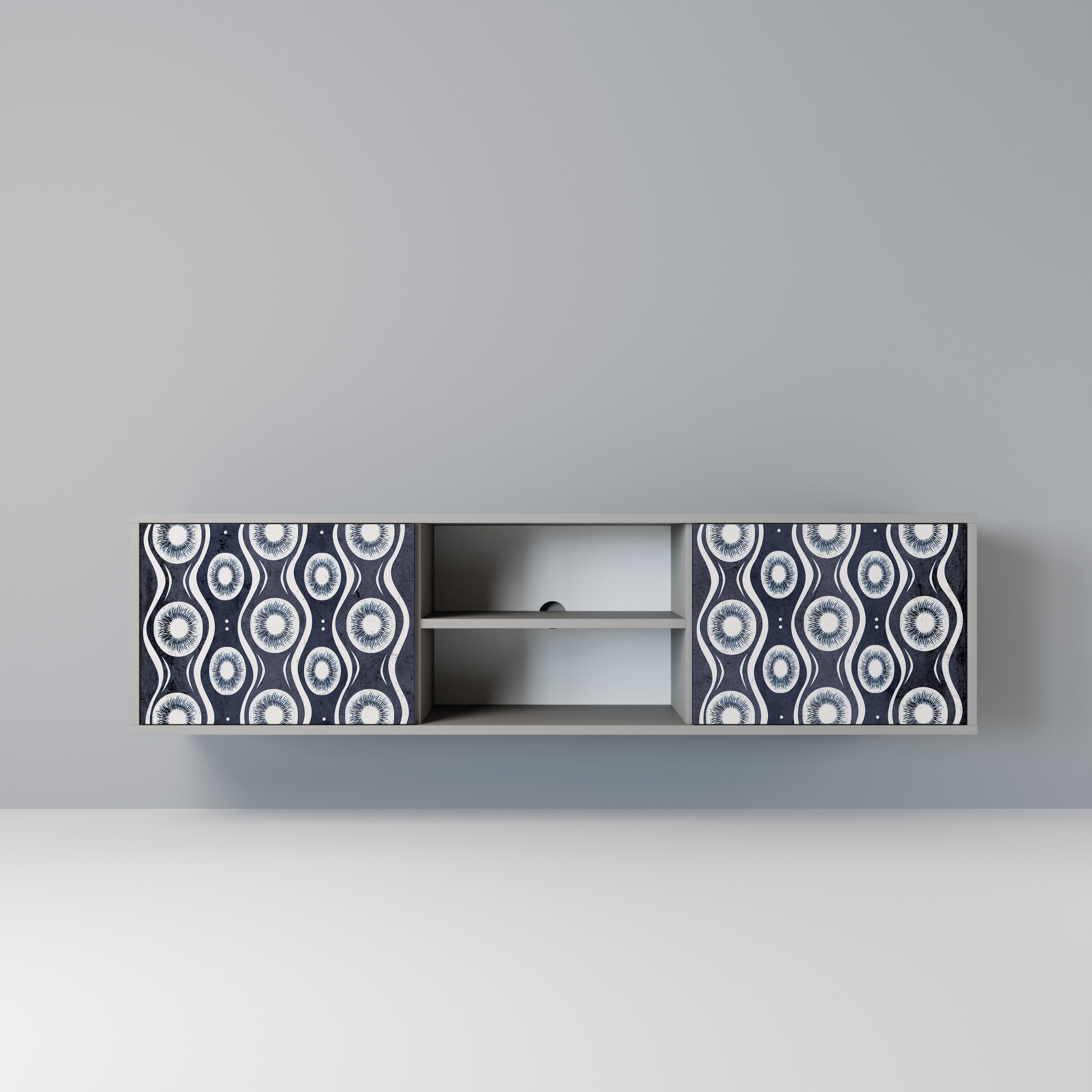 GRAPHITE EYES Móvel de TV com 2 Portas em Acabamento Cinzento