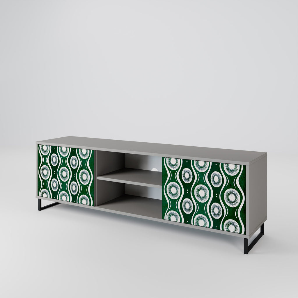 GREEN EYES 2-Door TV Stand in Grey Finish