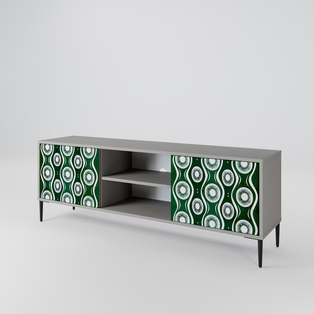 GREEN EYES 2-Door TV Stand in Grey Finish