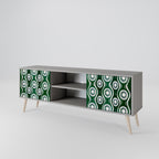 GREEN EYES 2-Door TV Stand in Grey Finish