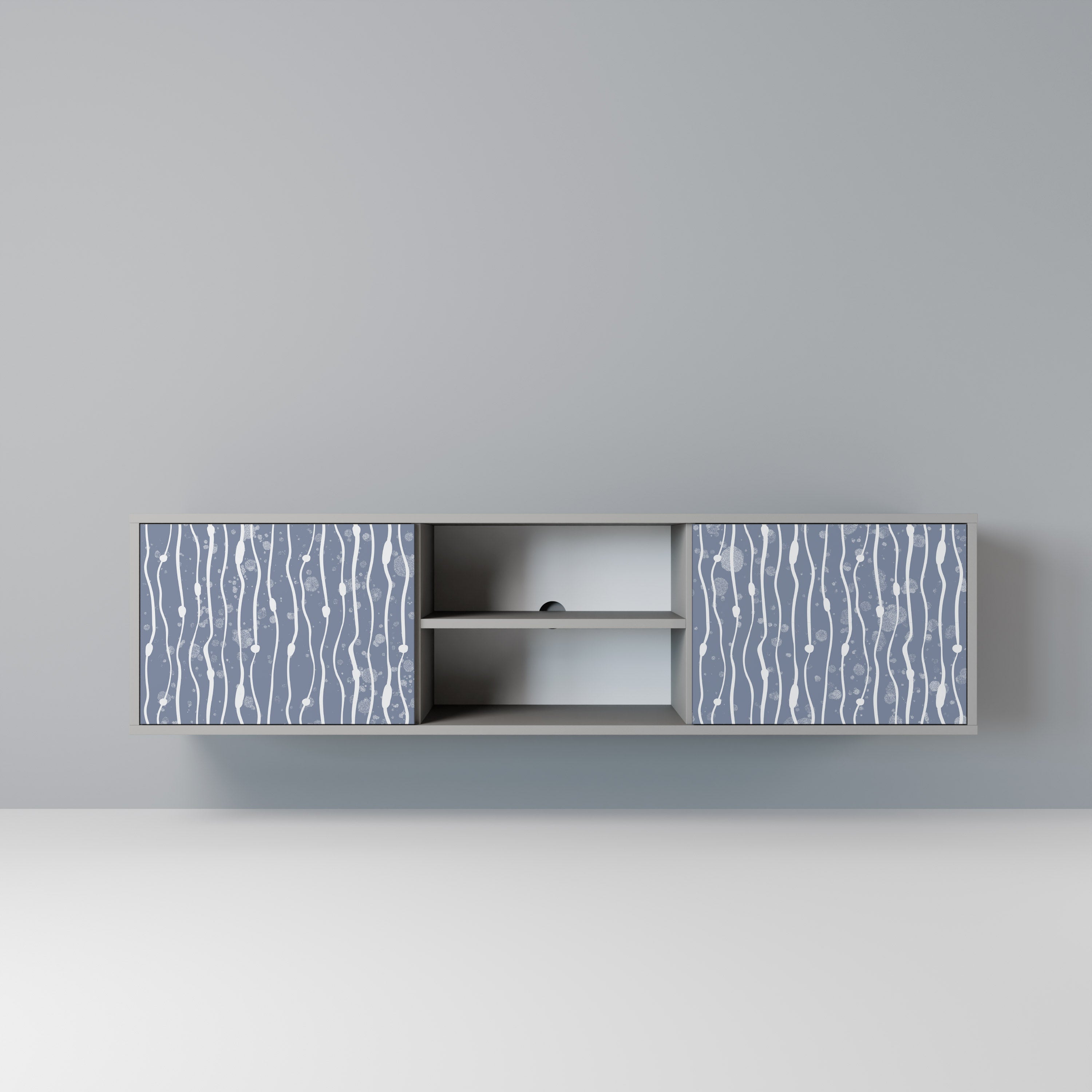 GRAPHITE RAIN Móvel de TV com 2 Portas em Acabamento Cinzento