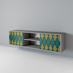 POLYGONS Móvel de TV com 2 Portas em Acabamento Cinzento