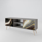 GOLD DUST Móvel de TV com 2 Portas em Acabamento Cinzento