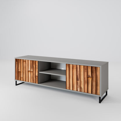 NATURAL WOOD 2-Door TV Cabinet