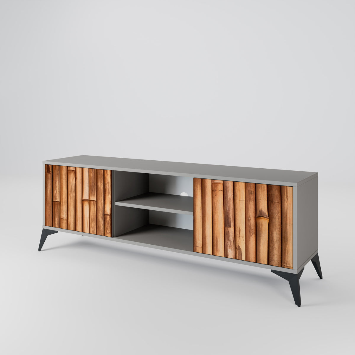 NATURAL WOOD 2-Door TV Cabinet