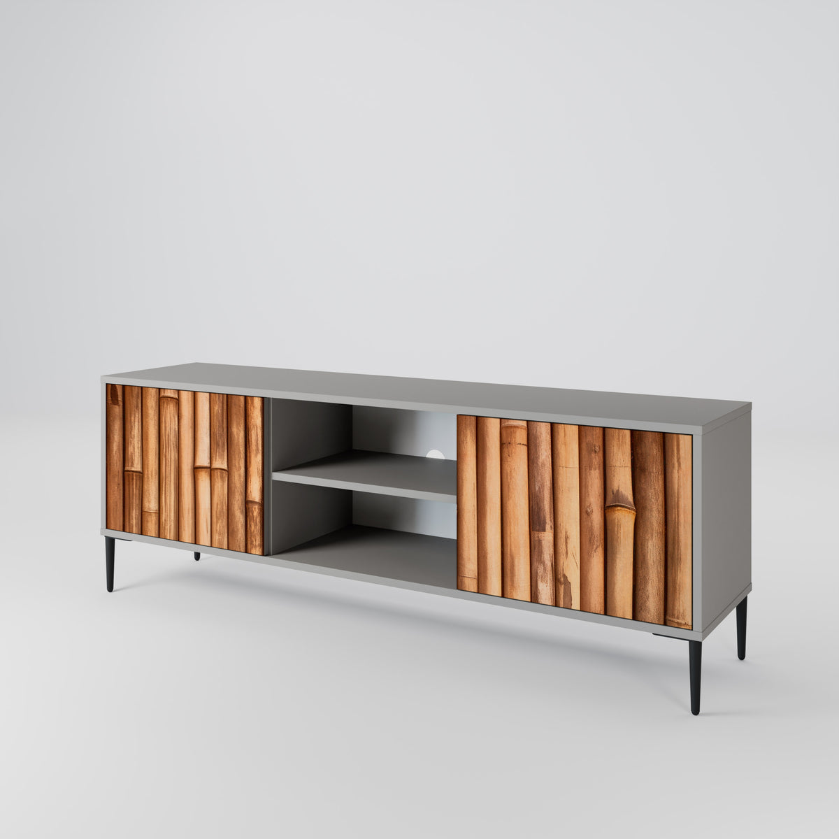 NATURAL WOOD 2-Door TV Cabinet