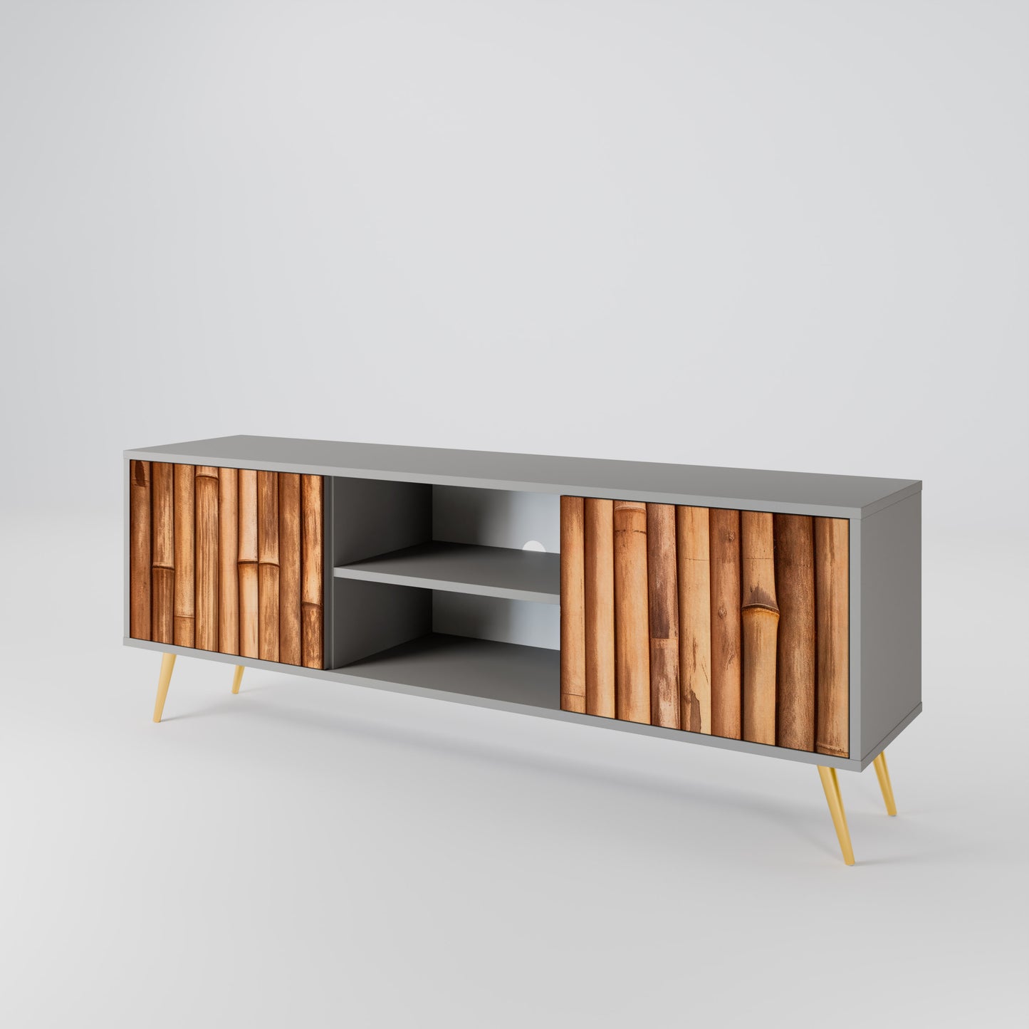 NATURAL WOOD 2-Door TV Cabinet
