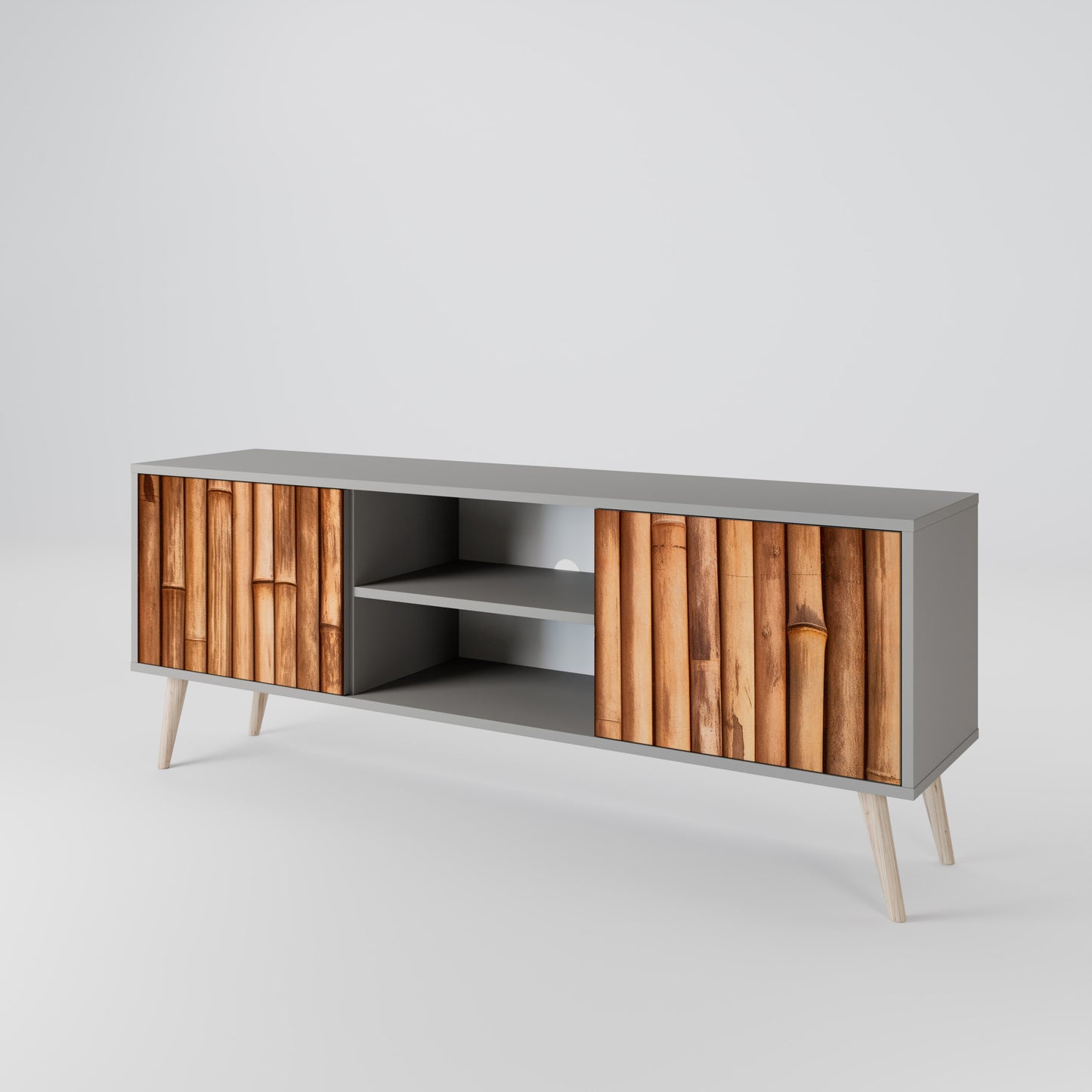 NATURAL WOOD 2-Door TV Cabinet