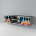 CRACKED ILLUSION Móvel de TV com 2 Portas em Acabamento Cinzento