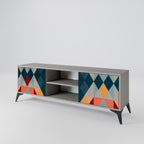 CRACKED ILLUSION Móvel de TV com 2 Portas em Acabamento Cinzento