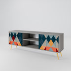 CRACKED ILLUSION Móvel de TV com 2 Portas em Acabamento Cinzento