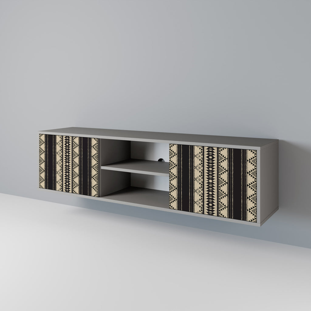 AZTEC Móvel de TV com 2 Portas em Acabamento Cinzento