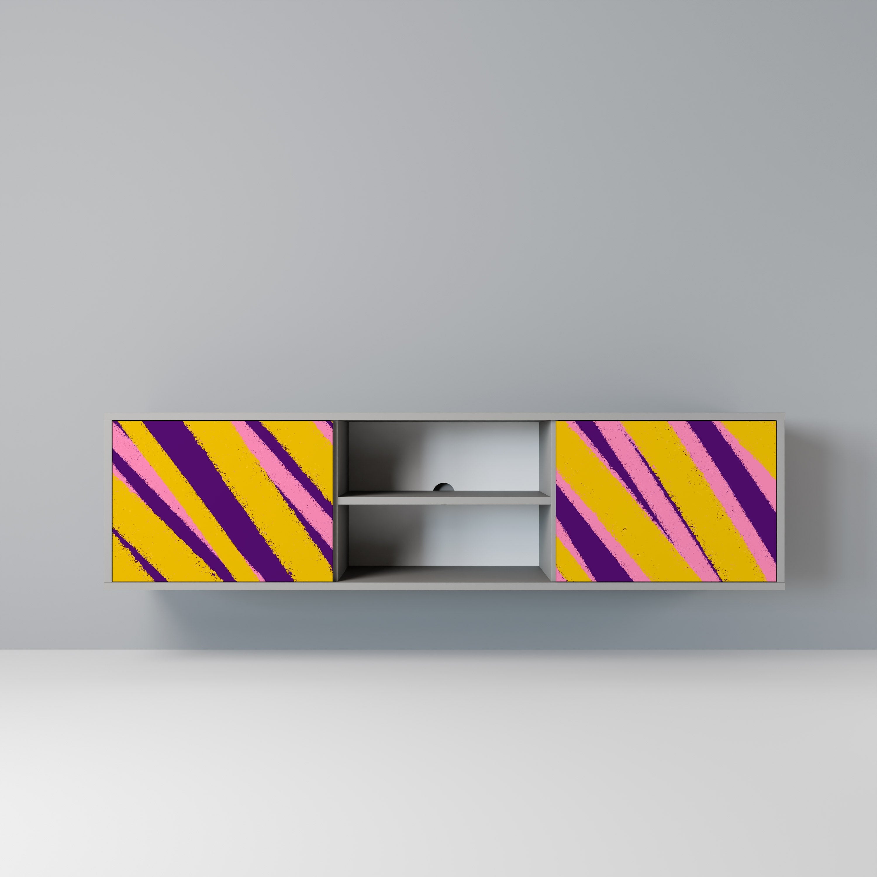 DREAMS COME TRUE Móvel de TV com 2 Portas em Acabamento Cinzento