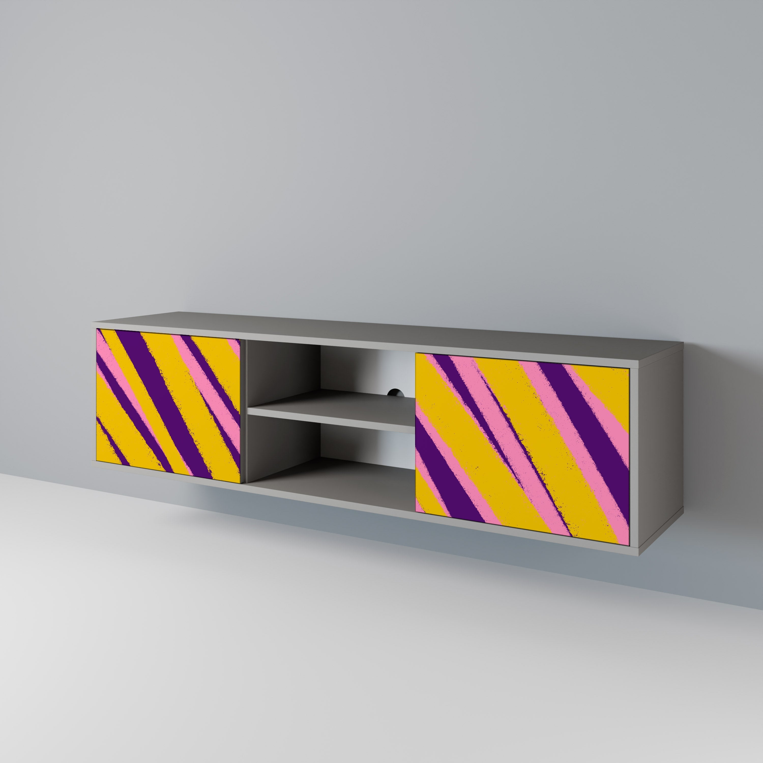 DREAMS COME TRUE Móvel de TV com 2 Portas em Acabamento Cinzento