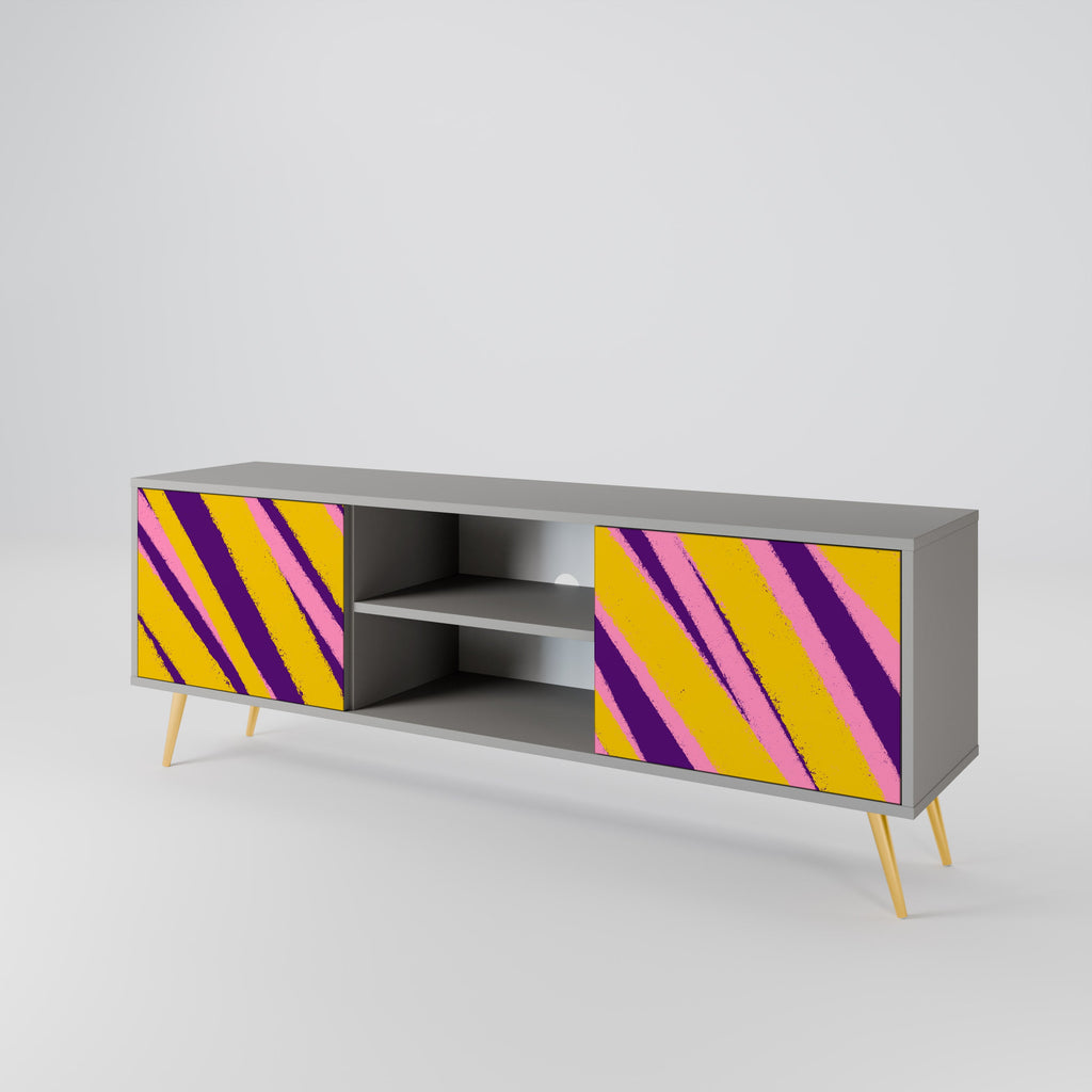 DREAMS COME TRUE Móvel de TV com 2 Portas em Acabamento Cinzento