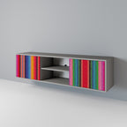 ETHNIC MEXICAN Móvel de TV com 2 Portas em Acabamento Cinzento