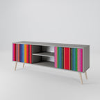 ETHNIC MEXICAN Móvel de TV com 2 Portas em Acabamento Cinzento