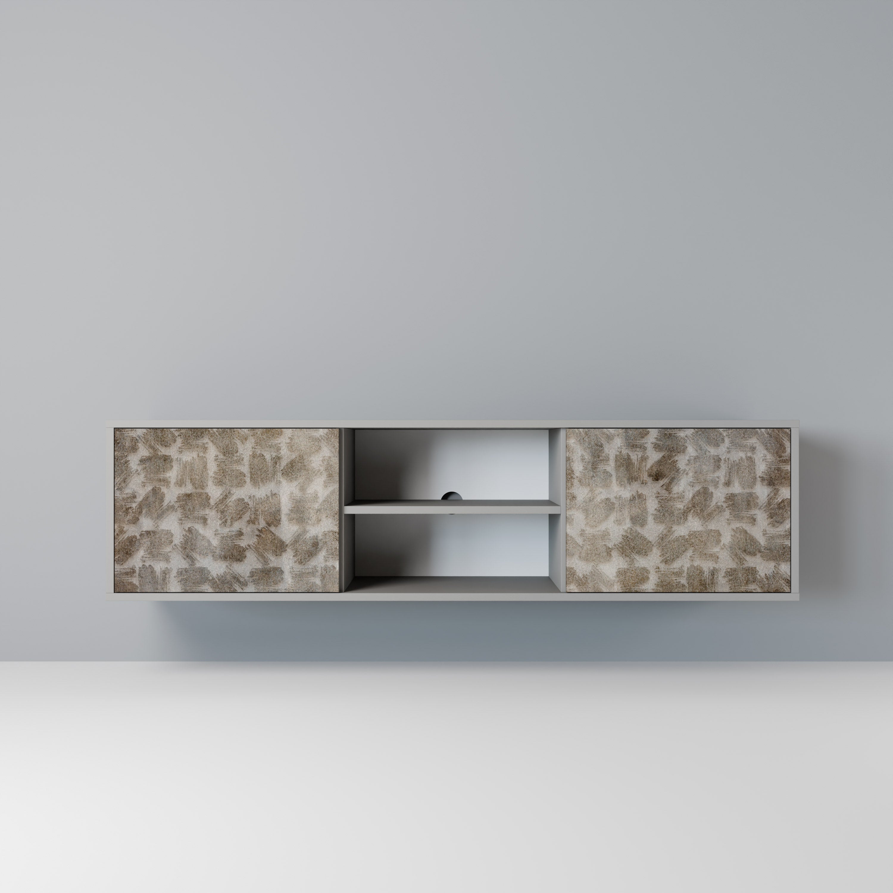 SLIGHTLY BLURRED Móvel de TV com 2 Portas em Acabamento Cinzento