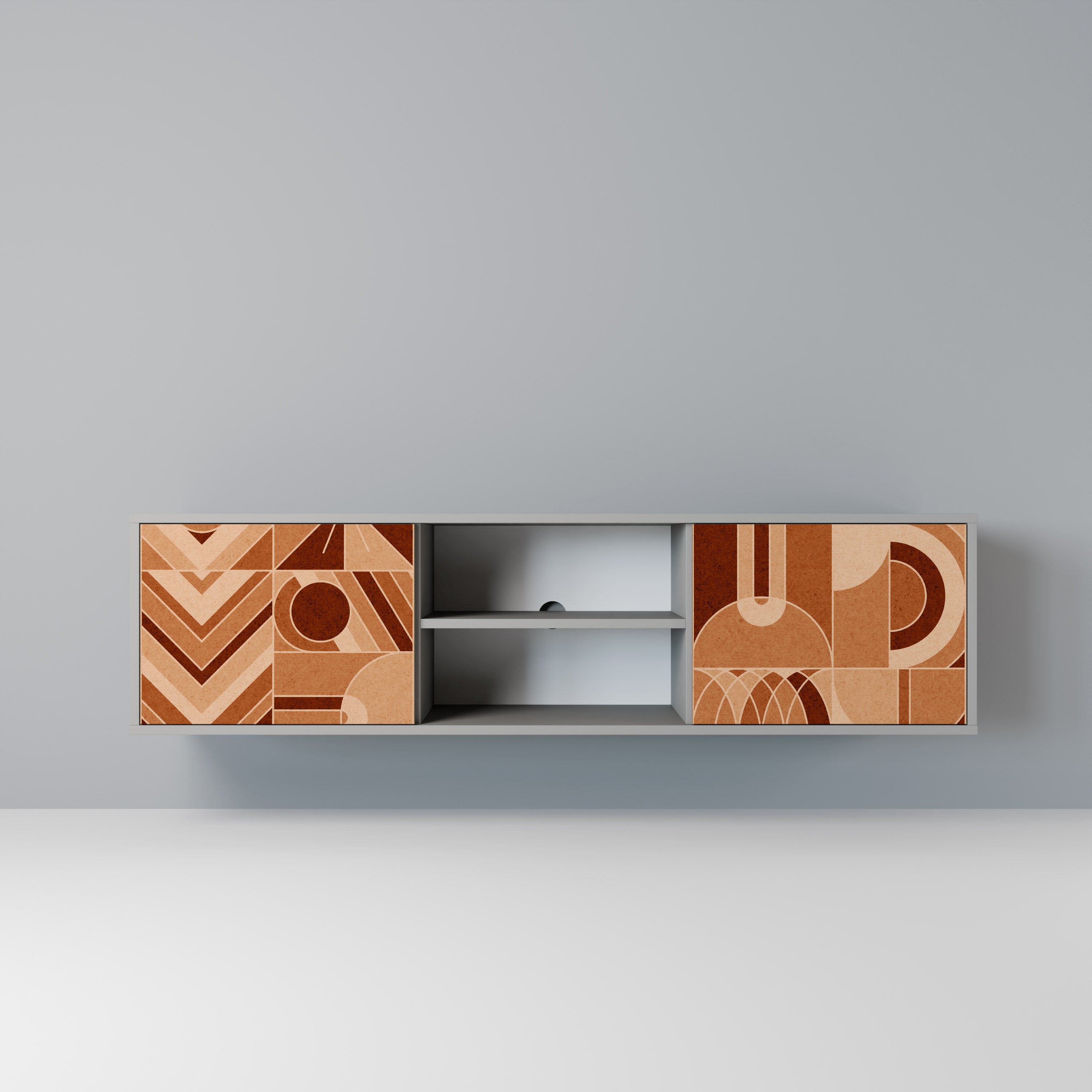 PRISM MOSAIC Móvel de TV com 2 Portas em Acabamento Cinzento