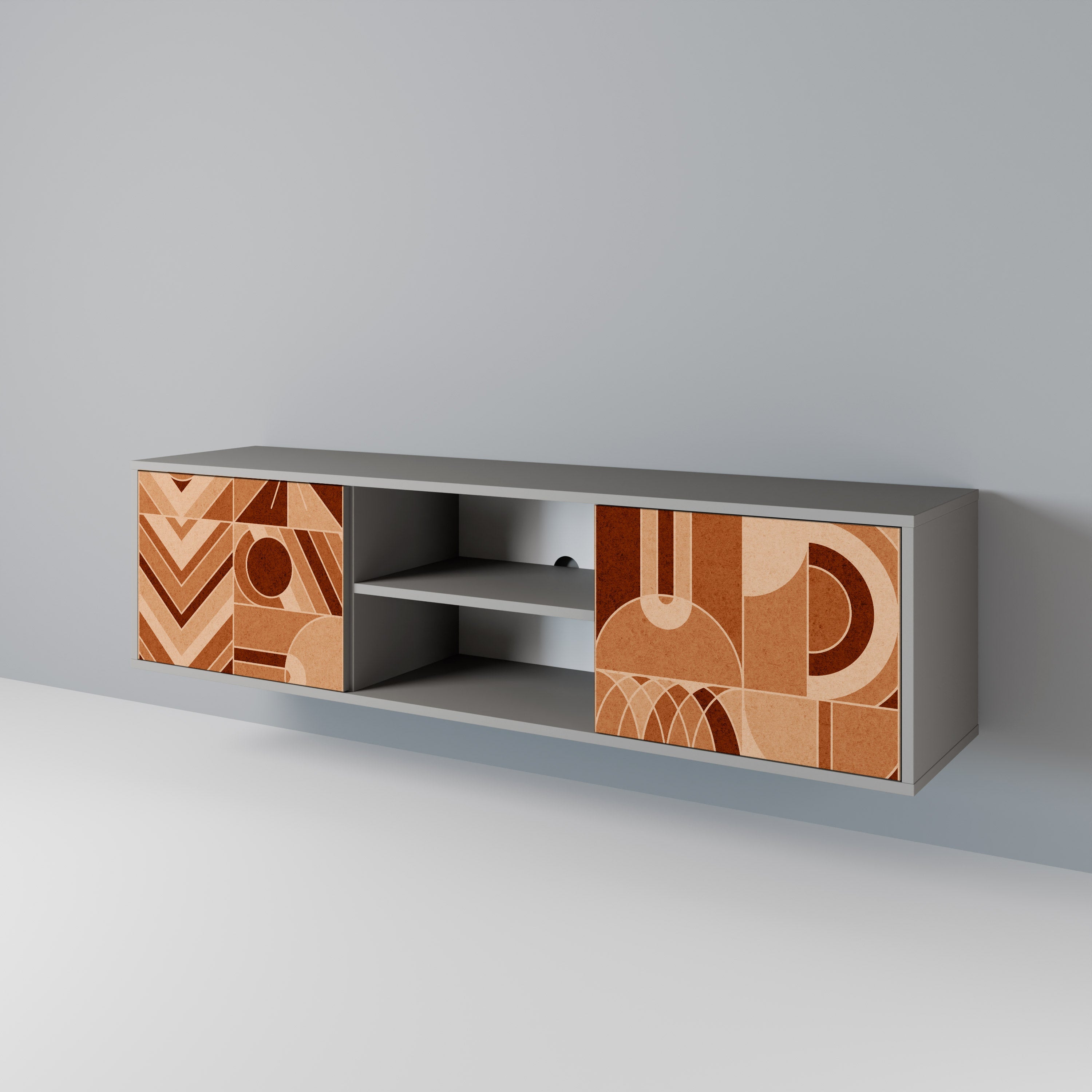 PRISM MOSAIC Móvel de TV com 2 Portas em Acabamento Cinzento