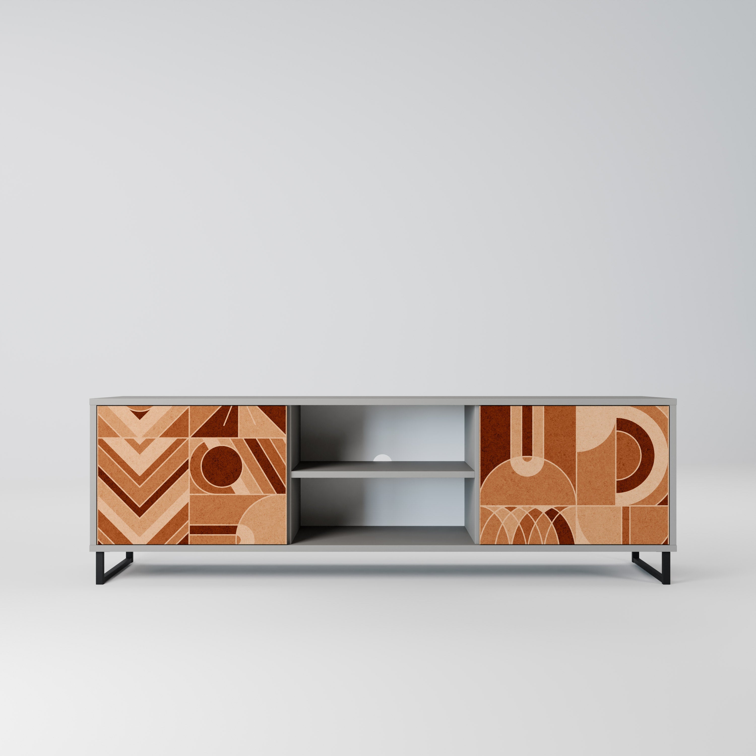 PRISM MOSAIC Móvel de TV com 2 Portas em Acabamento Cinzento