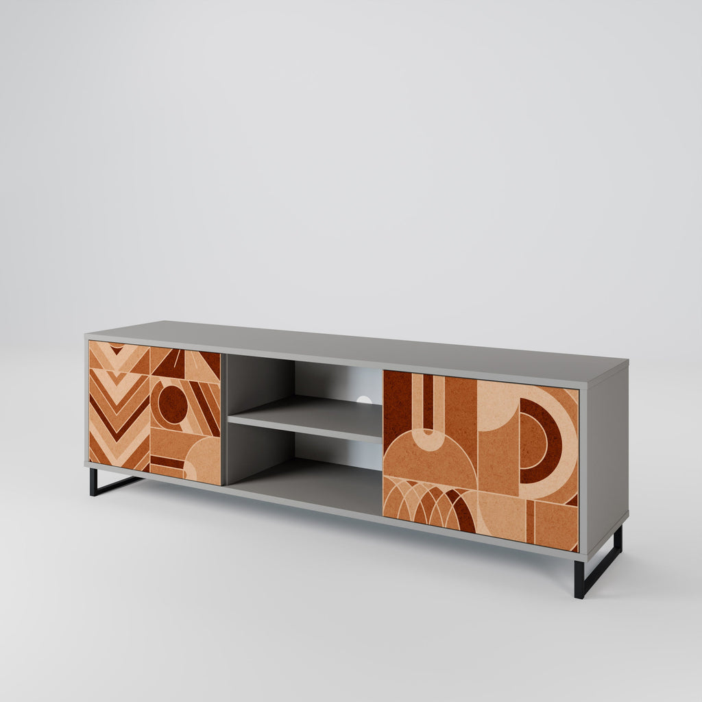 PRISM MOSAIC Móvel de TV com 2 Portas em Acabamento Cinzento