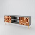 PRISM MOSAIC Móvel de TV com 2 Portas em Acabamento Cinzento