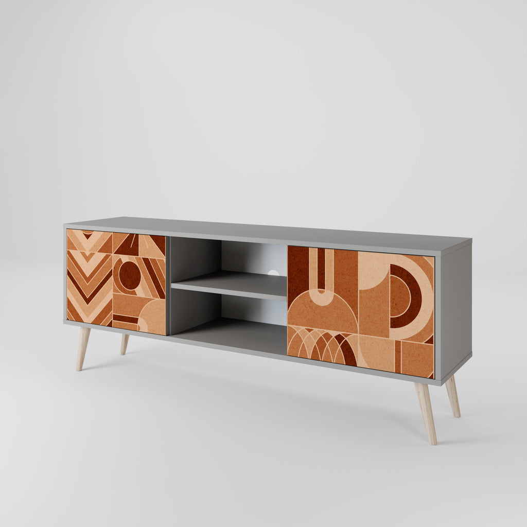 PRISM MOSAIC Móvel de TV com 2 Portas em Acabamento Cinzento