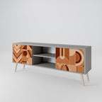 PRISM MOSAIC Móvel de TV com 2 Portas em Acabamento Cinzento