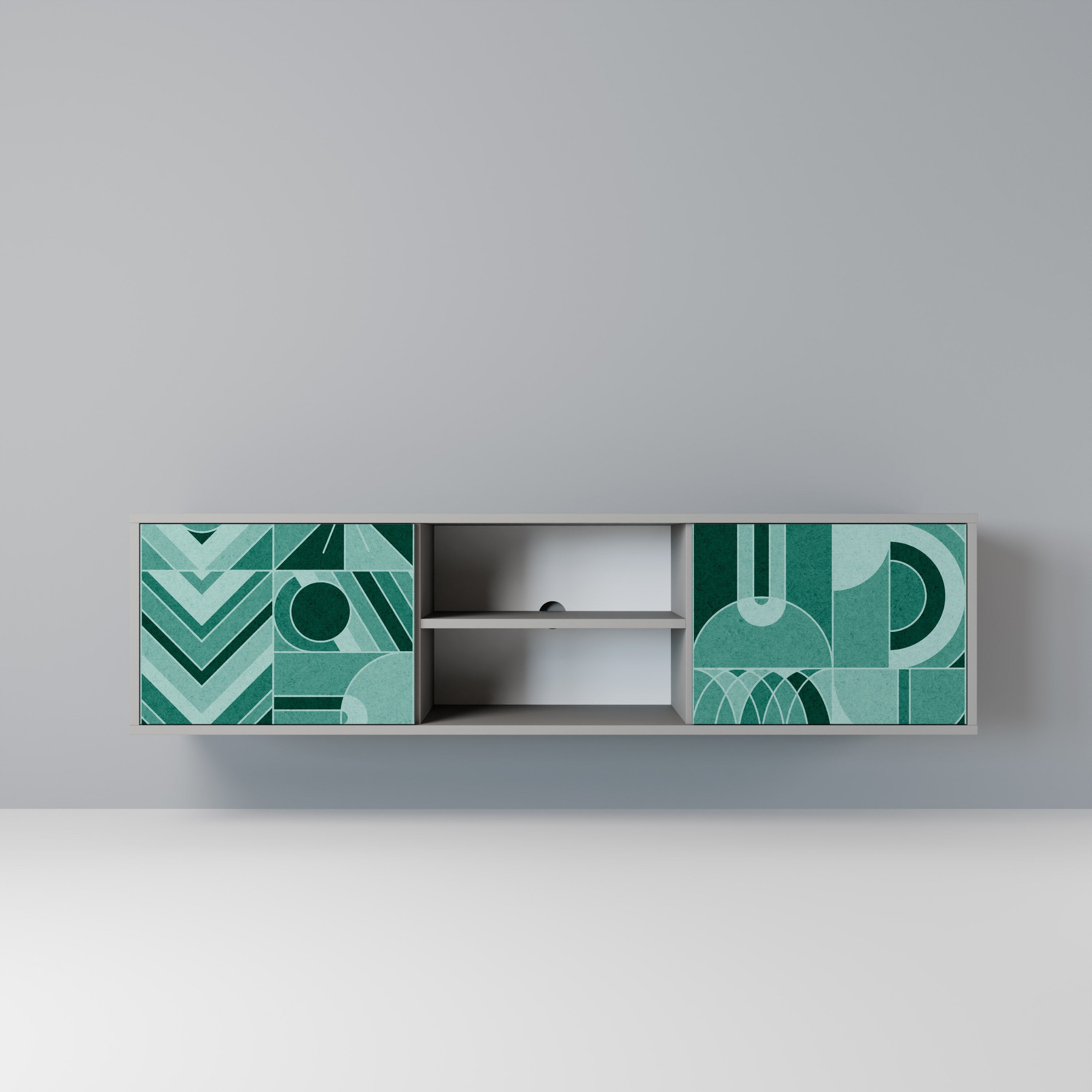 HARMONIC GRID Móvel de TV com 2 Portas em Acabamento Cinzento