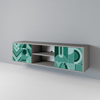 HARMONIC GRID Móvel de TV com 2 Portas em Acabamento Cinzento