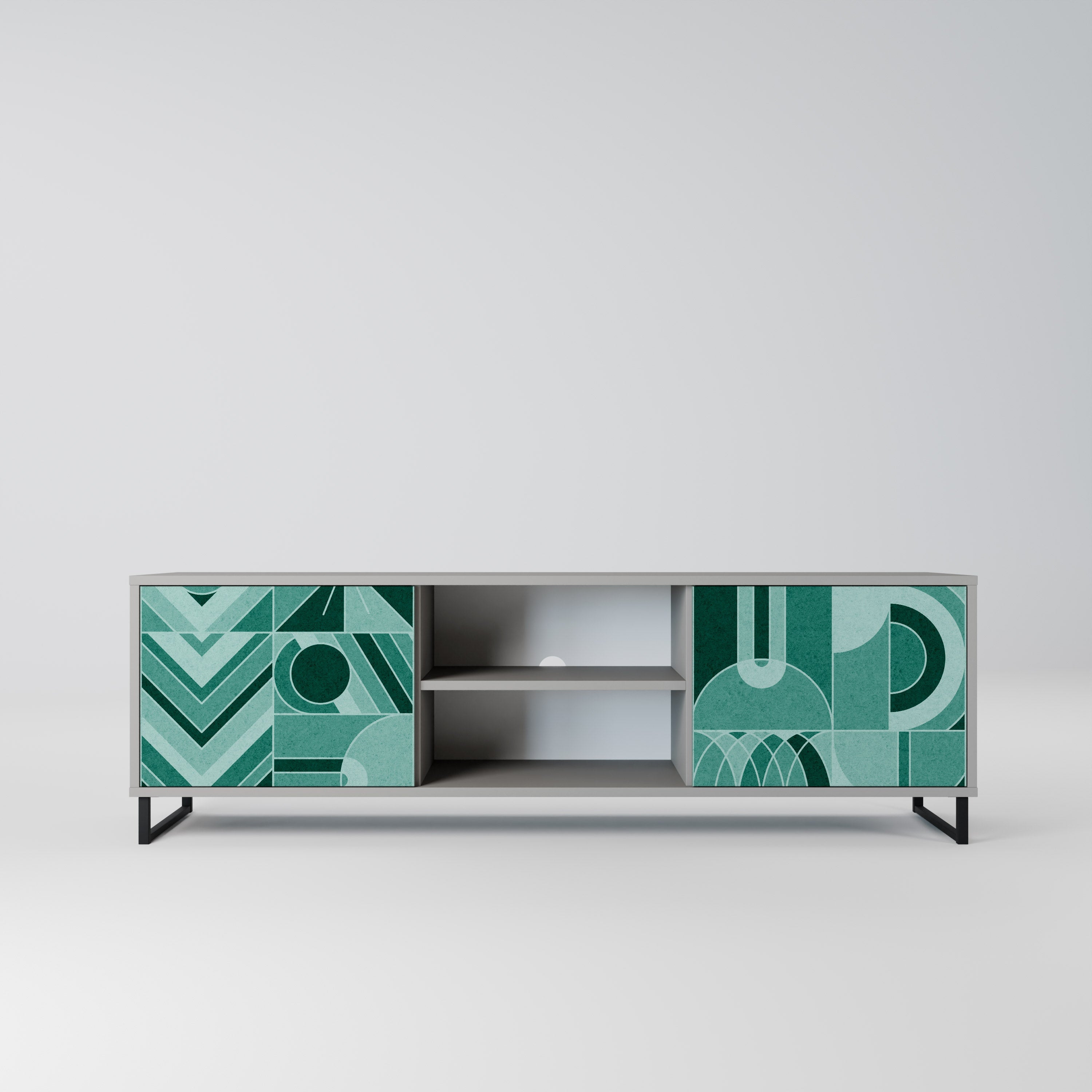 HARMONIC GRID Móvel de TV com 2 Portas em Acabamento Cinzento