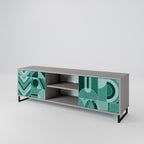 HARMONIC GRID Móvel de TV com 2 Portas em Acabamento Cinzento