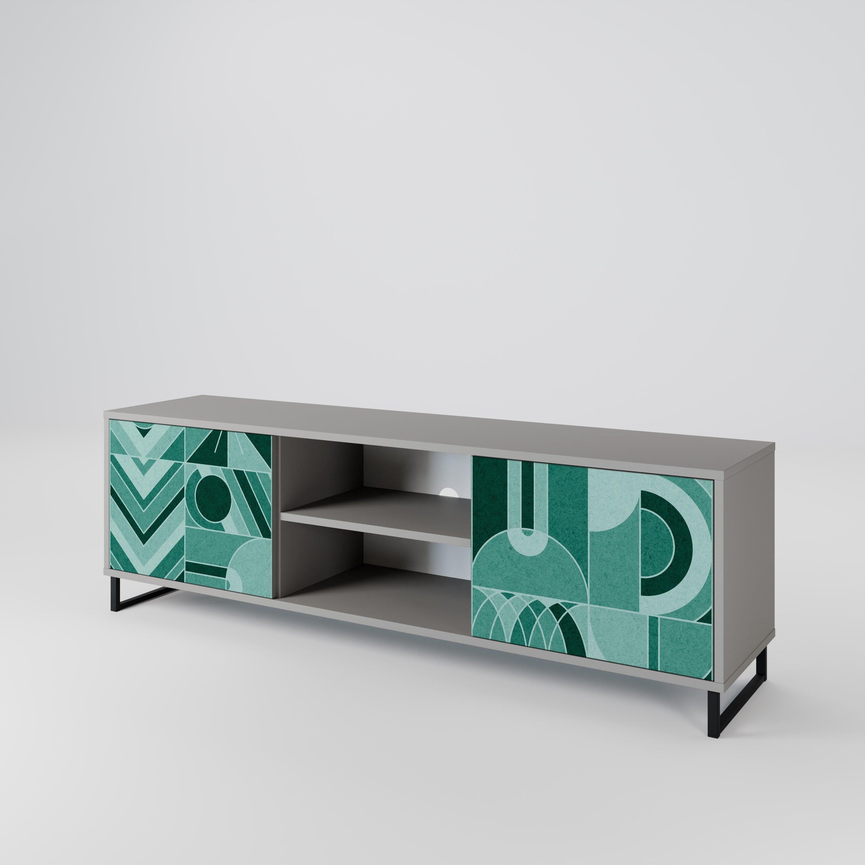 HARMONIC GRID Móvel de TV com 2 Portas em Acabamento Cinzento