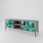 HARMONIC GRID Móvel de TV com 2 Portas em Acabamento Cinzento