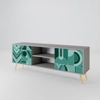 HARMONIC GRID Móvel de TV com 2 Portas em Acabamento Cinzento