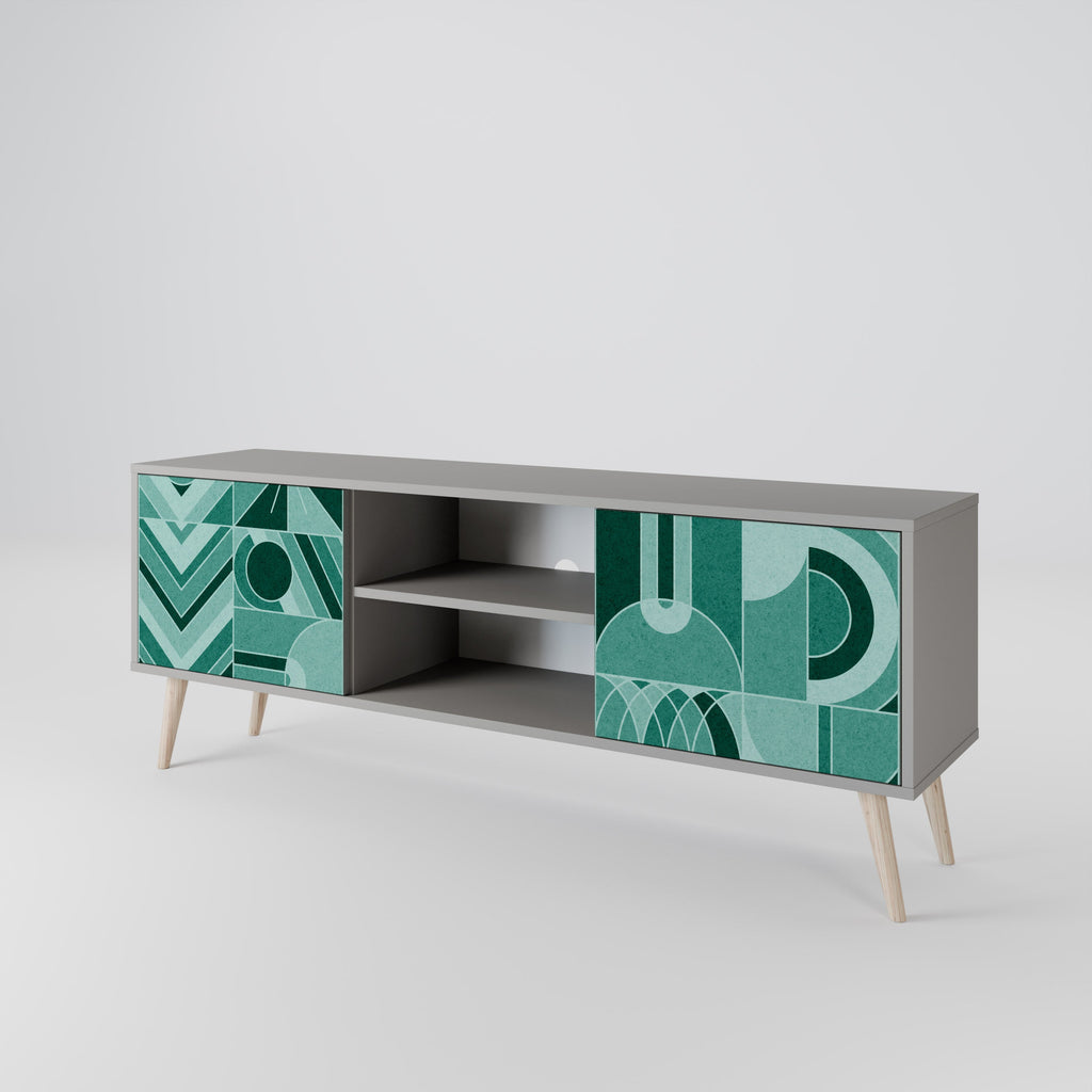 HARMONIC GRID Móvel de TV com 2 Portas em Acabamento Cinzento