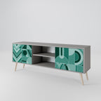 HARMONIC GRID Móvel de TV com 2 Portas em Acabamento Cinzento