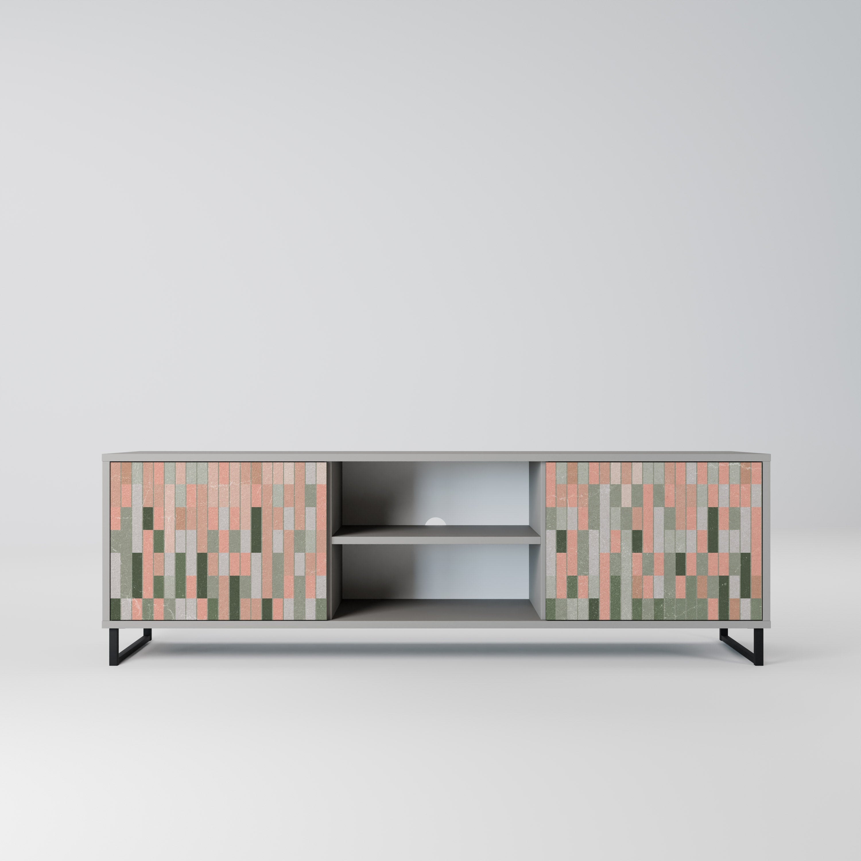 BUILDING THE FUTURE Móvel de TV com 2 Portas em Acabamento Cinzento