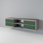 ILUSION GATE Móvel de TV com 2 Portas em Acabamento Cinzento