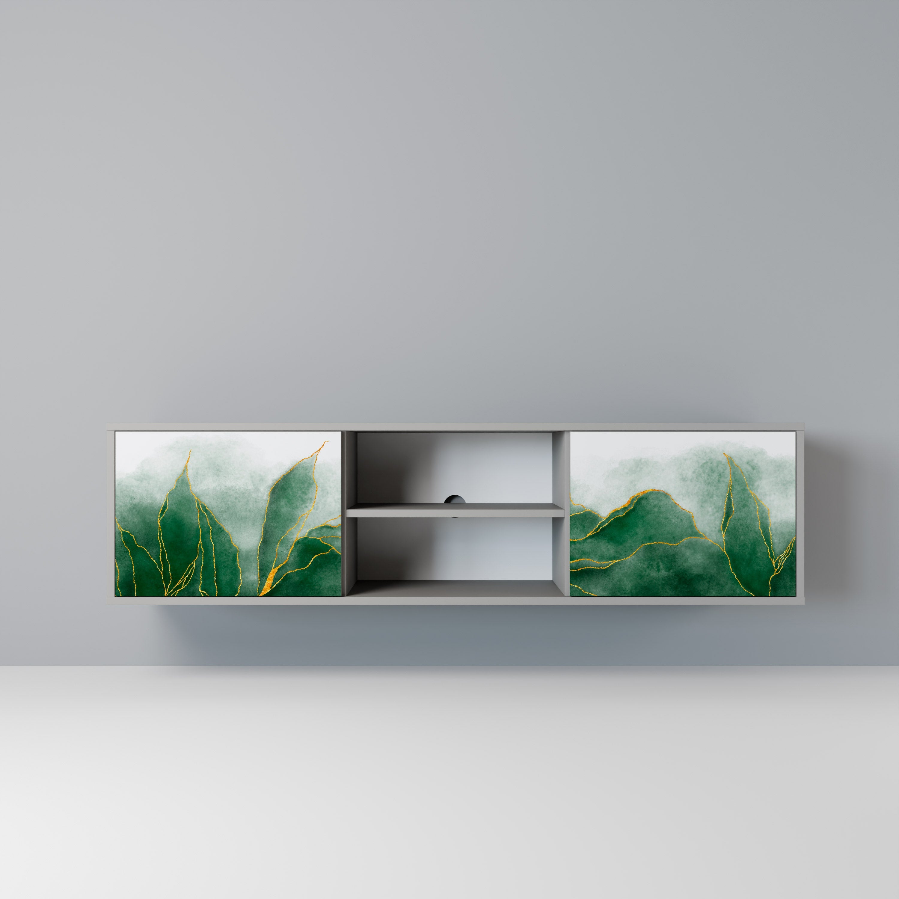 EXPENSIVE NATURE Móvel de TV com 2 Portas em Acabamento Cinzento