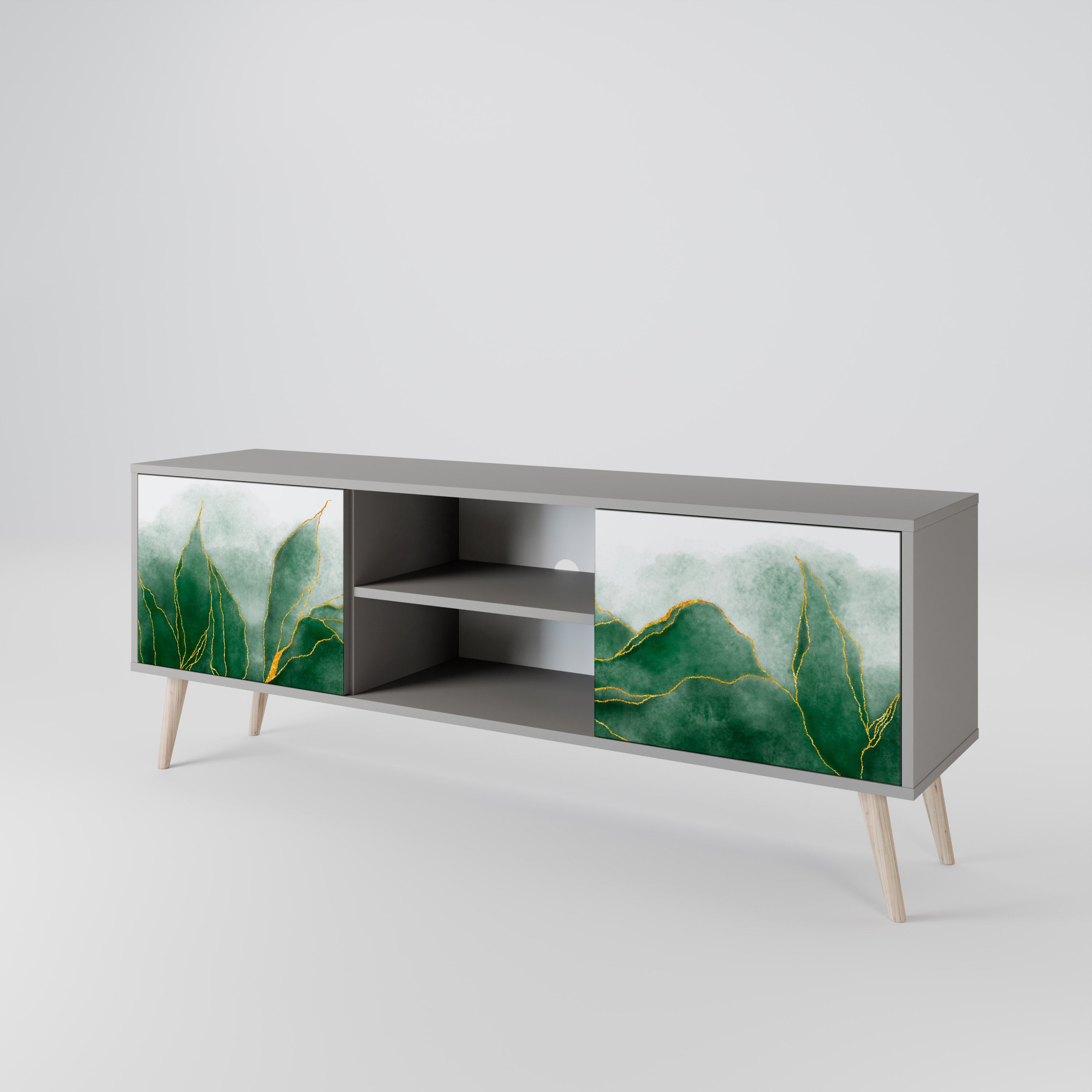 EXPENSIVE NATURE Móvel de TV com 2 Portas em Acabamento Cinzento