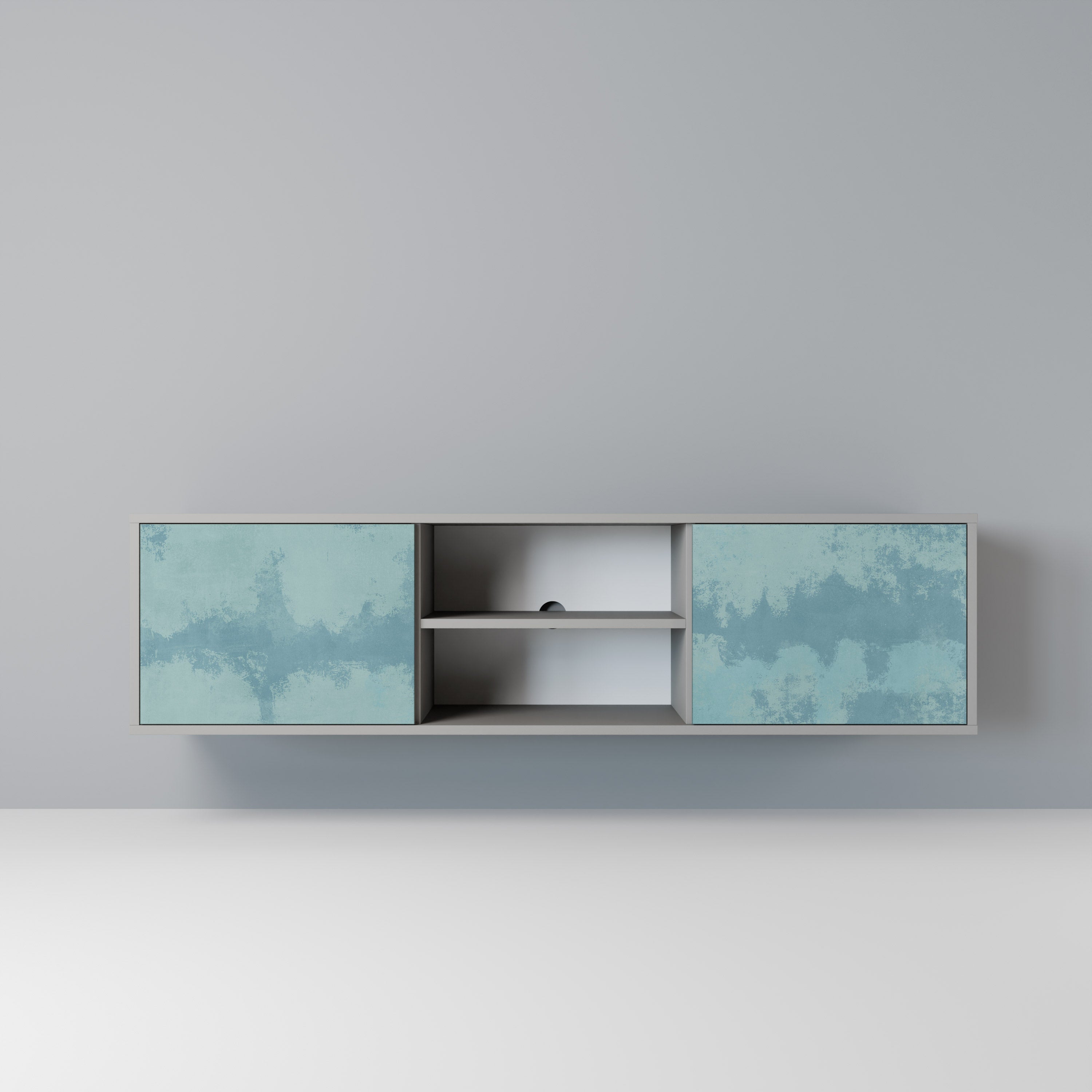 SKY WASH Móvel de TV com 2 Portas em Acabamento Cinzento