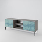 SKY WASH 2-Door TV Stand in Grey Finish