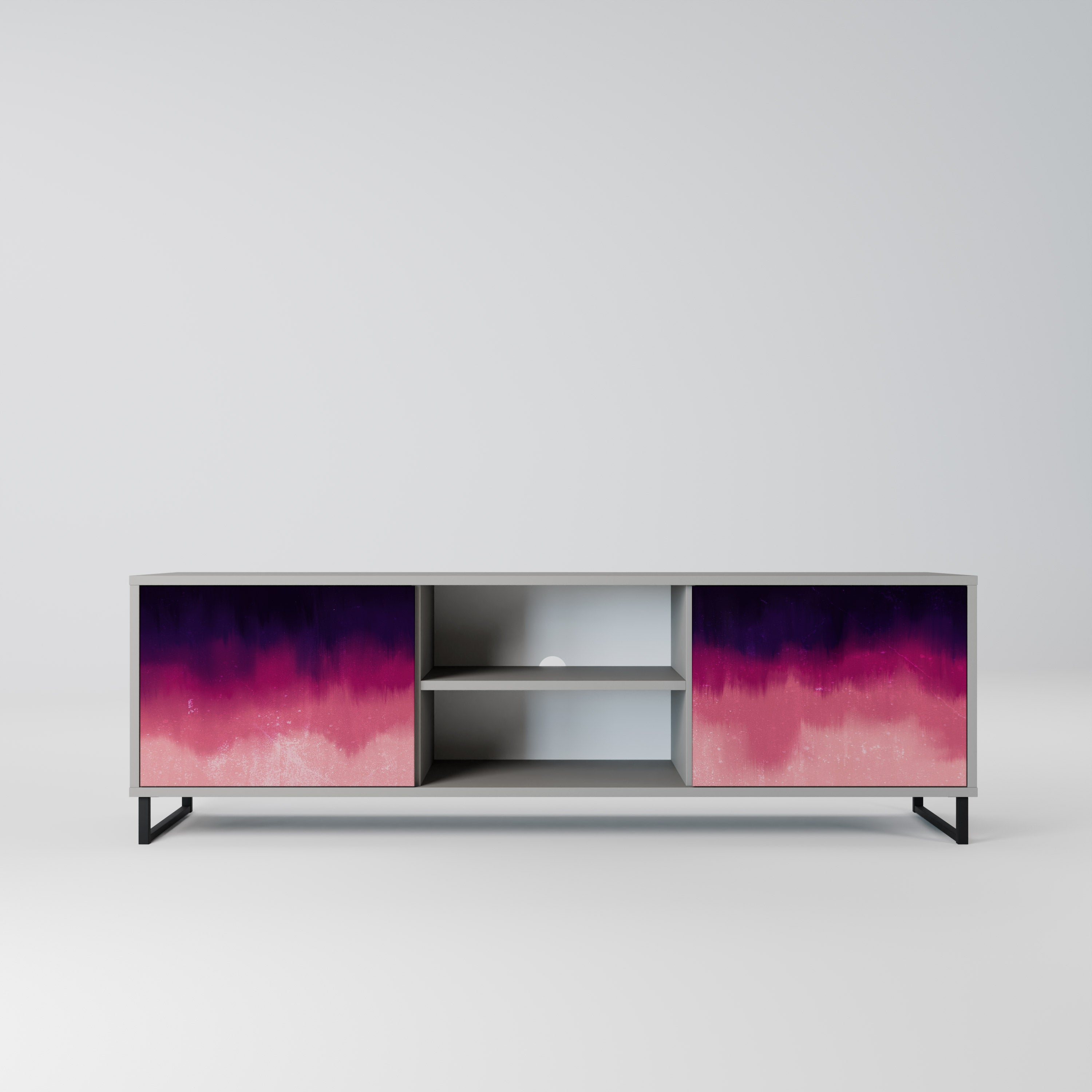 AURORA BOREALIS Móvel de TV com 2 Portas em Acabamento Cinzento