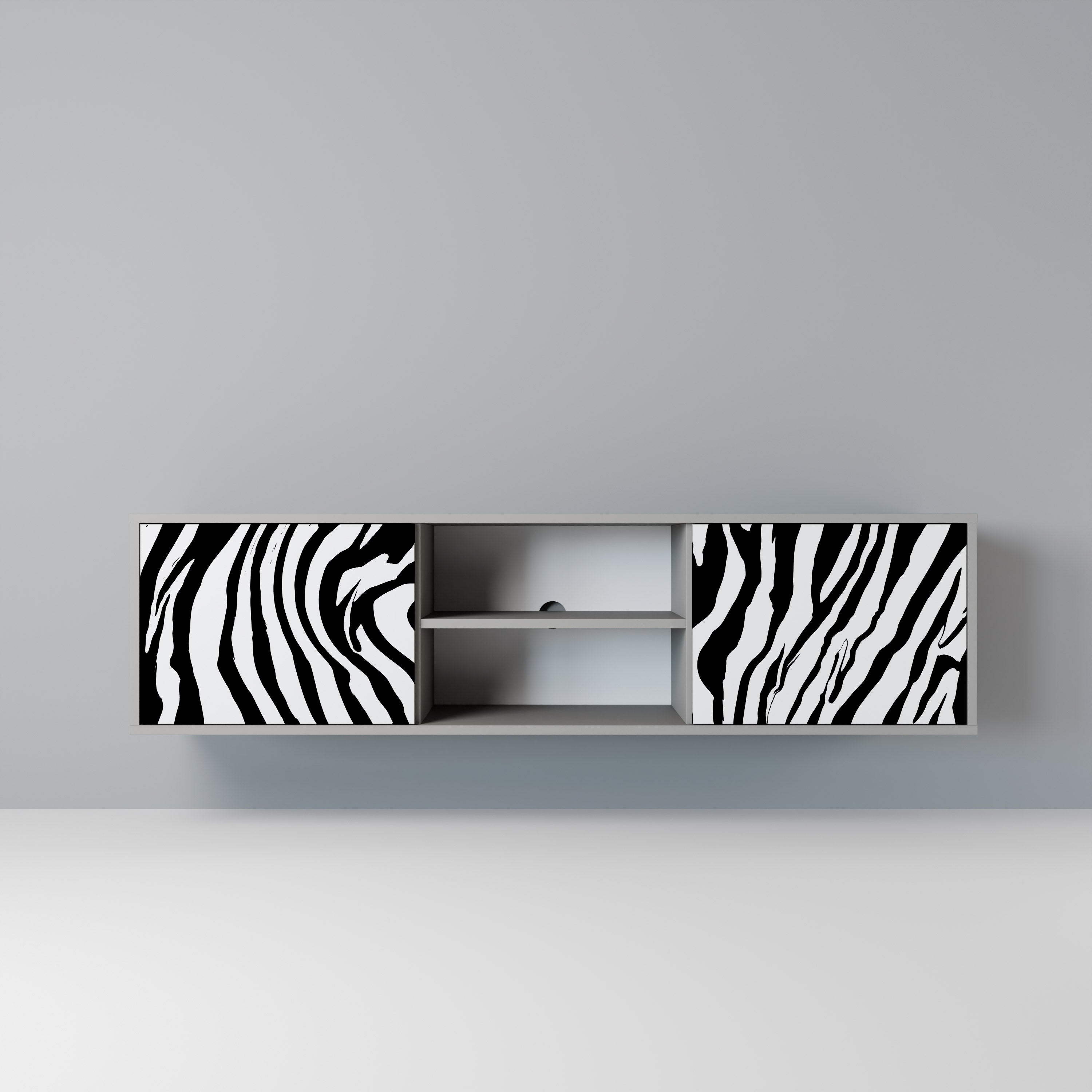 SPLENDID ZEBRA Móvel de TV com 2 Portas em Acabamento Cinzento