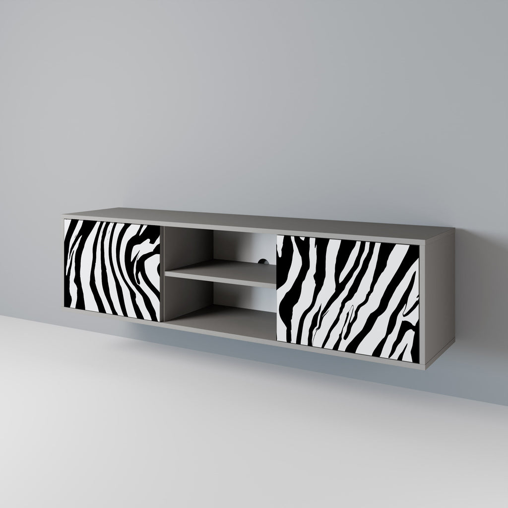 SPLENDID ZEBRA Móvel de TV com 2 Portas em Acabamento Cinzento
