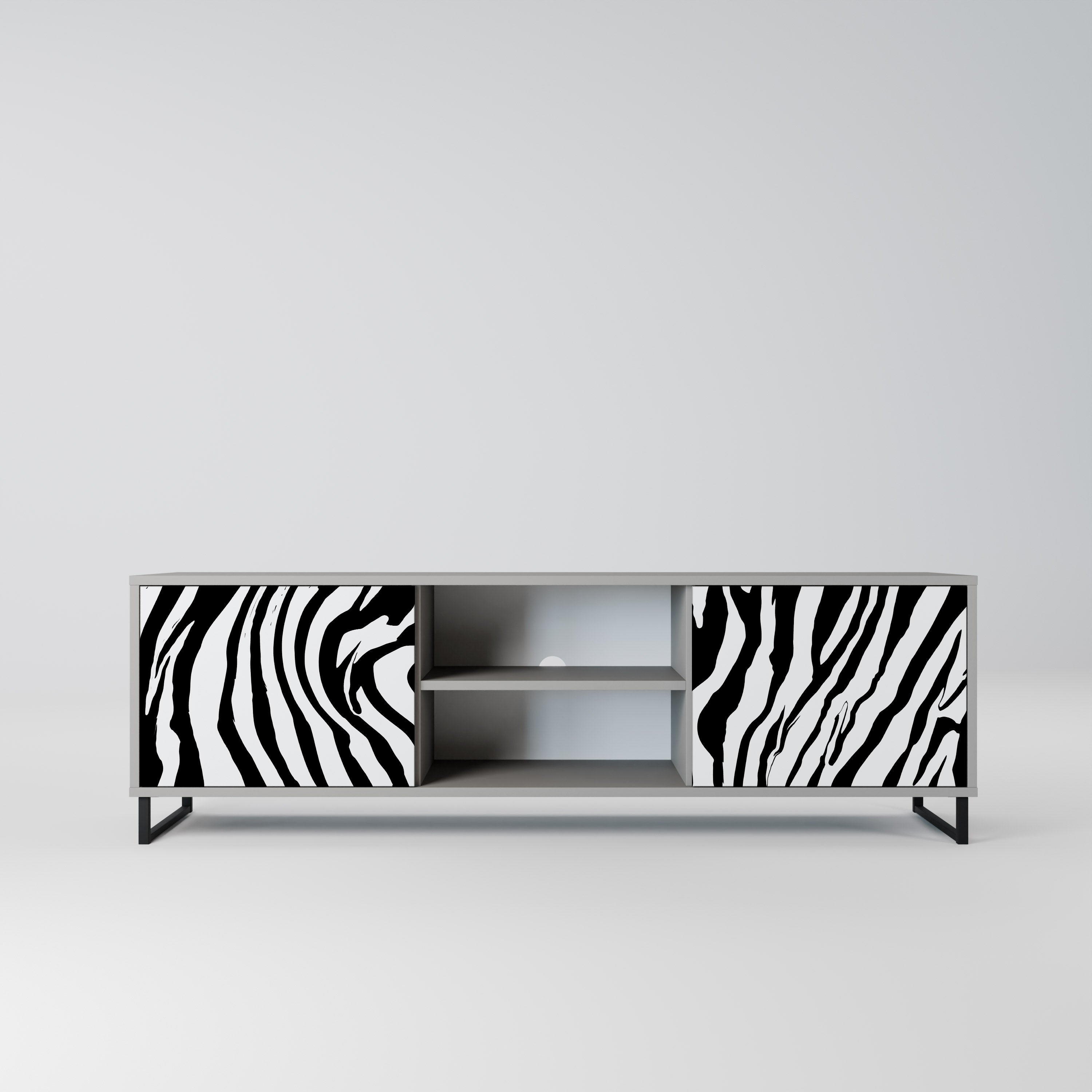 SPLENDID ZEBRA Móvel de TV com 2 Portas em Acabamento Cinzento