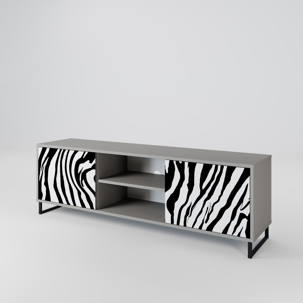 SPLENDID ZEBRA Móvel de TV com 2 Portas em Acabamento Cinzento